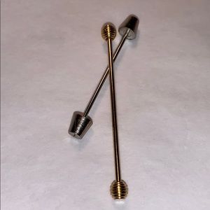 2 Tie bars/pins/rods shirt collar